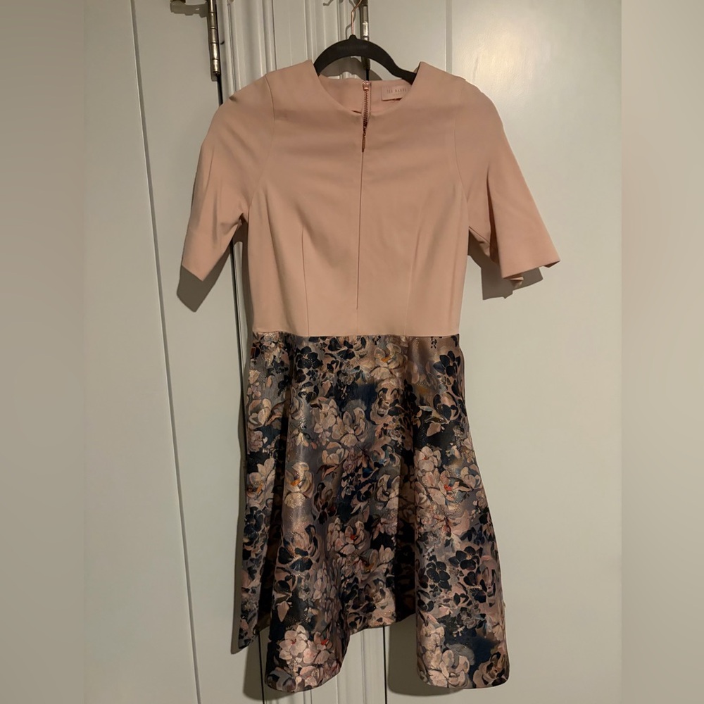 Ted Baker Blush Pink and Floral Mini Dress
